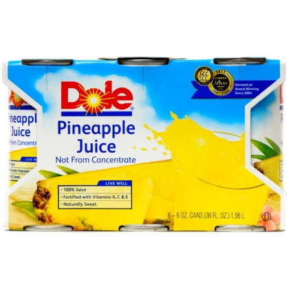 Dole Pineapple Juice 6-6OZ CANS…