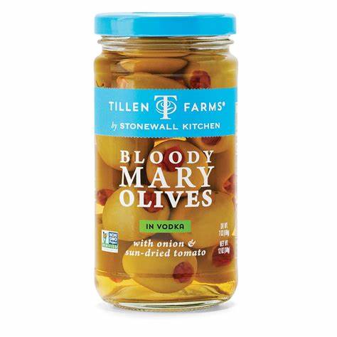 TILLEN FARMS -BLOODY MARY OLIVES IN VODKA 12OZ…