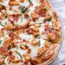 BBC Pizza -Tomato-Onion & Bacon Jam, BBQ Chicken, Fresh Jalapenos House BBQ Drizzle &…