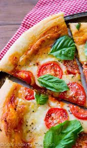 Margherita Pizza Vegetarian Roasted Garlic Spread, Tomatoes, Mozzarella, Fresh Basil &#038…