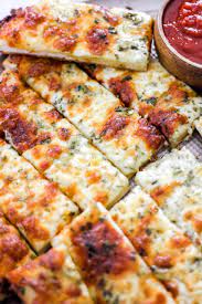 Garlic Cheesy Bread -Pizza Crust Topped with Garlic Spread, Mozzarella & Parmesan Che…
