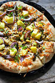 Jerk Carib-Vegan, 12″ Pizza Homemade Marinara, Jerk Cauliflower, Mango, Onions &#038…